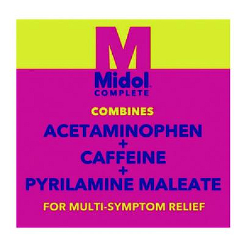 Midol Complete Menstrual Caplets, 2/Pack, 30 Packs/Box (64458)