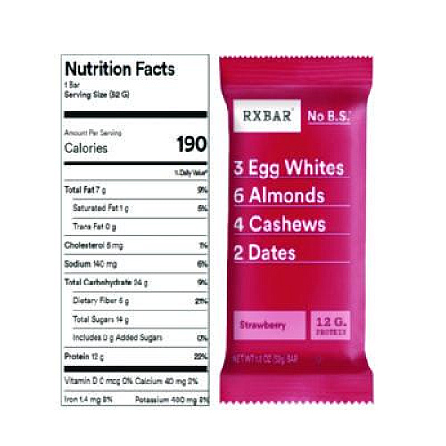 RXBAR Minis Protein Bars Variety Pack, Blueberry/Strawberry, 0.9 oz Bar, 8/Box (KEE00737)