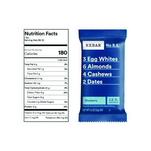 RXBAR Minis Protein Bars Variety Pack, Blueberry/Strawberry, 0.9 oz Bar, 8/Box (KEE00737)