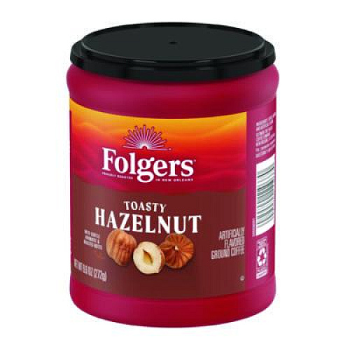 Folgers Toasty Hazelnut Ground Coffee, 9.6 oz Can (SMU11037)