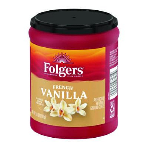 Folgers French Vanilla Ground Coffee, 9.6 oz Can (SMU98181)