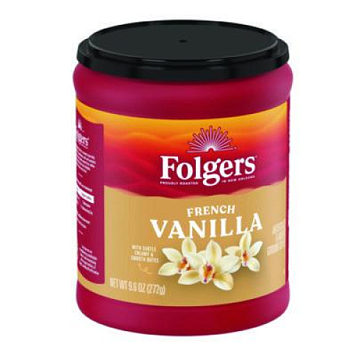 Folgers French Vanilla Ground Coffee, 9.6 oz Can (SMU98181)
