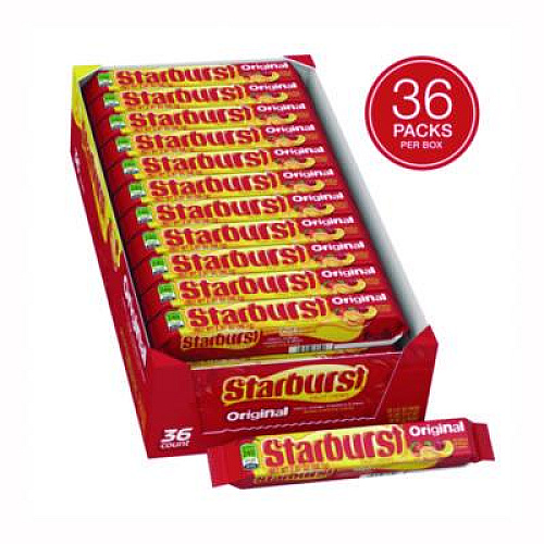 Starburst Original Fruit Chews, Cherry; Lemon; Orange; Strawberry, 12 Pieces/Pack, 36 Packs/Box (MMM01151)