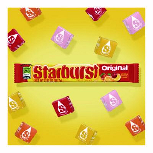 Starburst Original Fruit Chews, Cherry; Lemon; Orange; Strawberry, 12 Pieces/Pack, 36 Packs/Box (MMM01151)