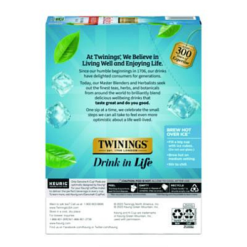 TWININGS Brew Over Ice K-Cups, Peach, 24/Box (TNA23196)
