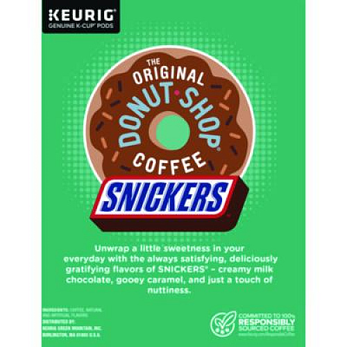 The Original Donut Shop SNICKERS Flavored Coffee K-Cups, 48/Box (5000373541)