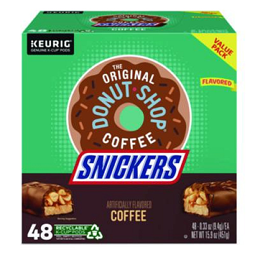 The Original Donut Shop SNICKERS Flavored Coffee K-Cups, 48/Box (5000373541)