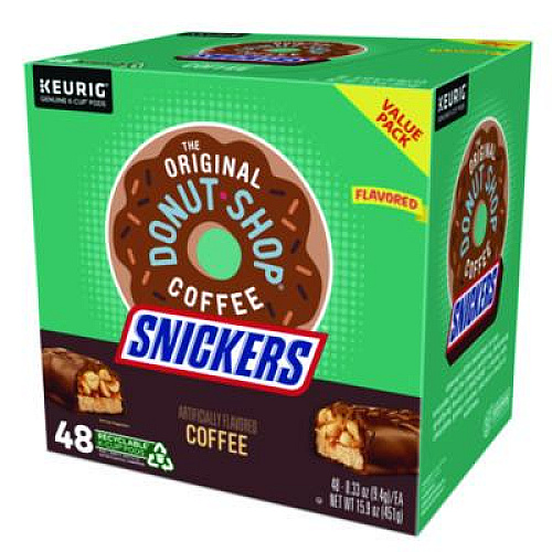 The Original Donut Shop SNICKERS Flavored Coffee K-Cups, 48/Box (5000373541)