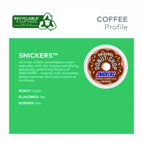 The Original Donut Shop SNICKERS Flavored Coffee K-Cups, 48/Box (5000373541)