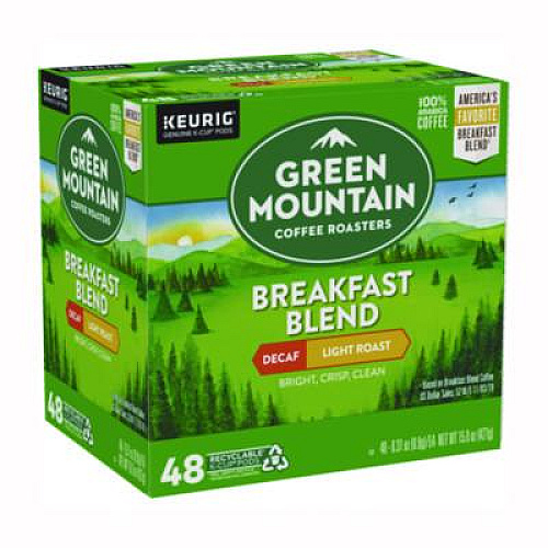 Green Mountain Coffee Breakfast Blend Decaf Coffee K-Cups, 48/Box (5000378815)