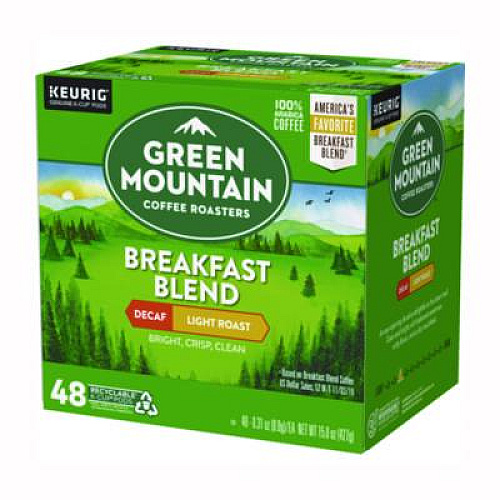 Green Mountain Coffee Breakfast Blend Decaf Coffee K-Cups, 48/Box (5000378815)