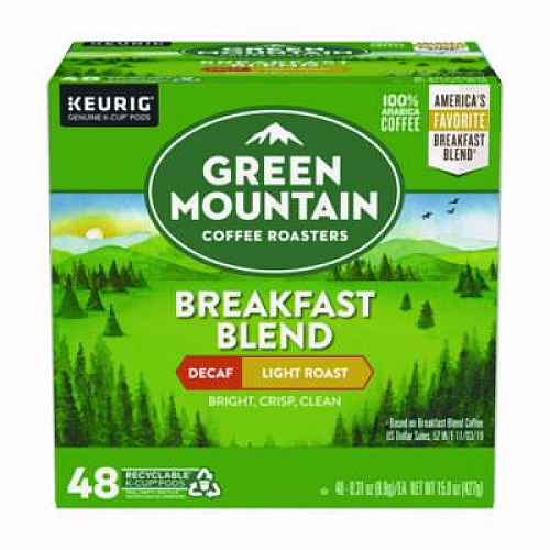 Green Mountain Coffee Breakfast Blend Decaf Coffee K-Cups, 48/Box (5000378815)