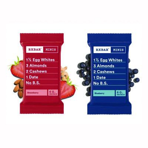 RXBAR Minis Protein Bars Variety Pack, Blueberry/Strawberry, 0.9 oz Bar, 8/Box (KEE00737)
