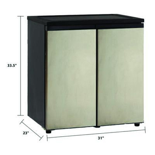 Avanti 5.5 Cu.Ft. Side by Side Refrigerator/Freezer, Black/Platinum (RMS551SS)