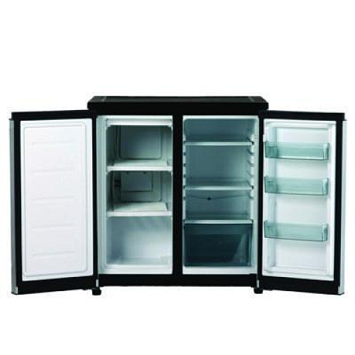 Avanti 5.5 Cu.Ft. Side by Side Refrigerator/Freezer, Black/Platinum (RMS551SS)
