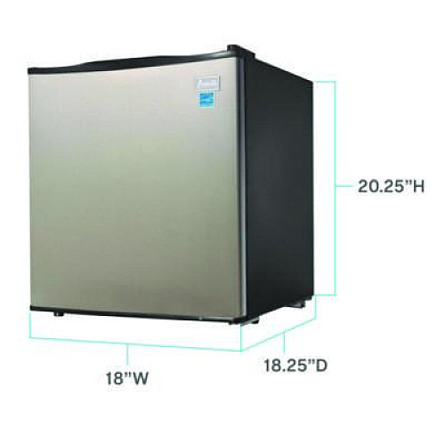 Avanti 1.7 Cu. Ft. All Refrigerator, Stainless Steel/Black (AR17T3S)