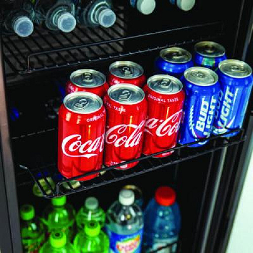 Avanti 3 Cu. Ft. Refrigerator/Beverage Cooler, 18.75 x 19.5 x 33.75, Black/Stainless Steel Framed Glass Door (BCA306SSIS)