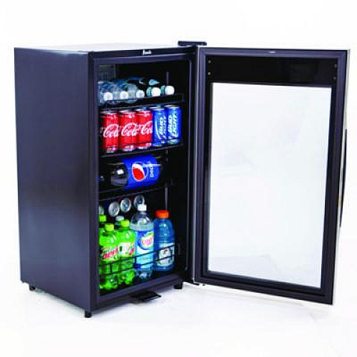 Avanti 3 Cu. Ft. Refrigerator/Beverage Cooler, 18.75 x 19.5 x 33.75, Black/Stainless Steel Framed Glass Door (BCA306SSIS)