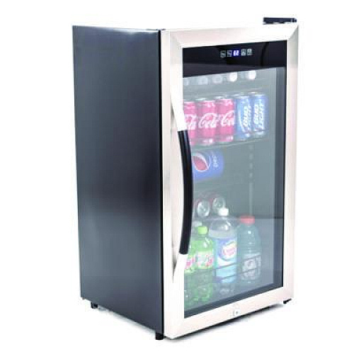 Avanti 3 Cu. Ft. Refrigerator/Beverage Cooler, 18.75 x 19.5 x 33.75, Black/Stainless Steel Framed Glass Door (BCA306SSIS)