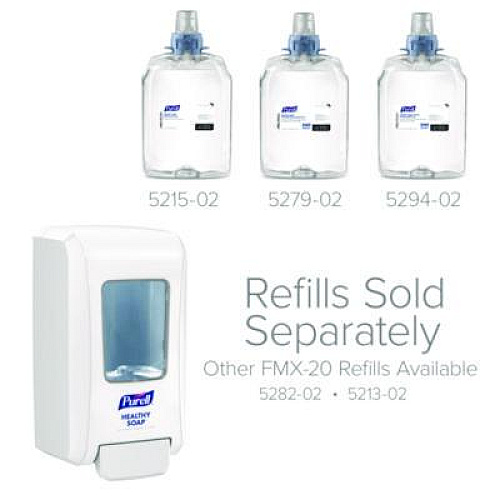 PURELL FMX-20 Soap Push-Style Dispenser, 2,000 mL, 6.5" x 4.68" x 11.66", White, 6/Carton (523006CT)