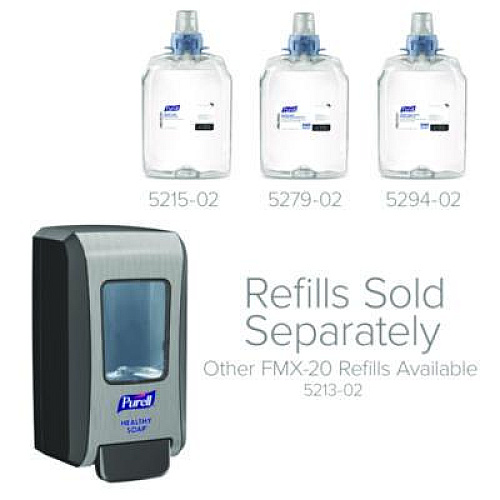 PURELL FMX-20 Soap Push-Style Dispenser, 2,000 mL, 6.5 x 4.65 x 11.86, Graphite/Chrome, 6/Carton (523406CT)