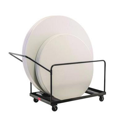 NPS Folding Table Dolly For Round Tables, 1,100 lb Capacity, 27.75" x 47.5" x 31.25", Brown (DY60R)