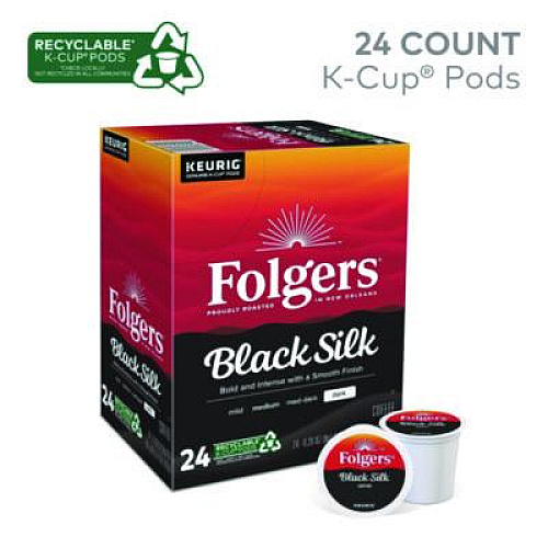Folgers Gourmet Selections Black Silk Coffee K-Cups, 24/Box (6662)