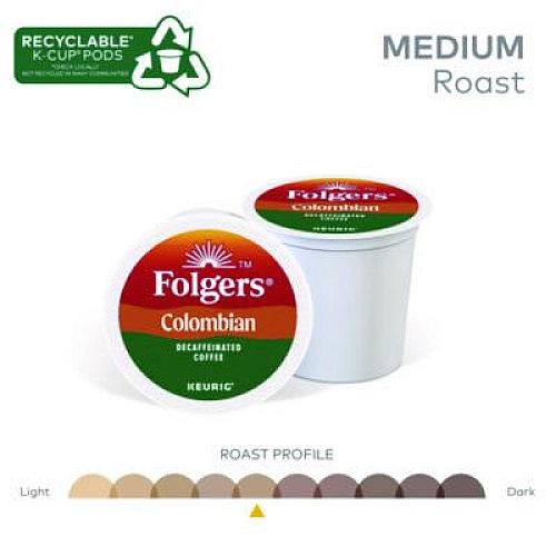 Folgers 100% Colombian Decaf Coffee K-Cups, 24/Box (0570)