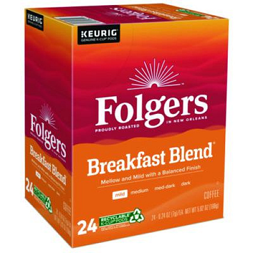 Folgers Breakfast Blend Coffee K-Cups, 24/Box (0448)