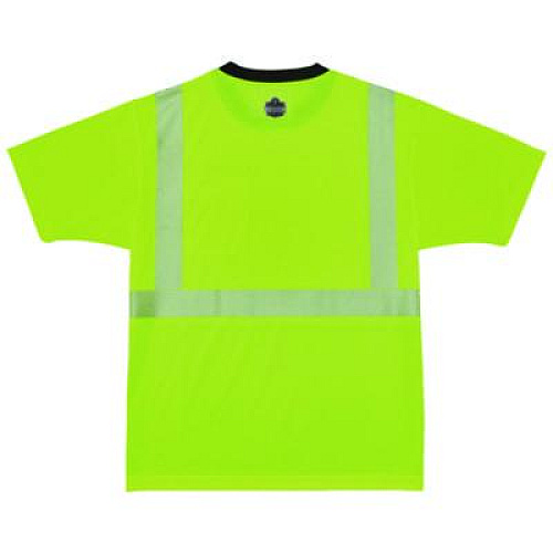 ergodyne GloWear 8280BK Class 2 Performance T-Shirt with Black Bottom, 2X-Large Long, Lime (22566)