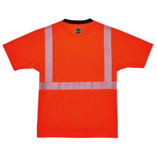 ergodyne GloWear 8280BK Class 2 Performance T-Shirt with Black Bottom, 7X-Large Long, Orange (22621)