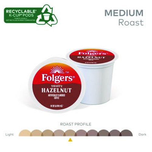 Folgers Toasty Hazelnut Coffee K-Cups, 24/Box (0162)