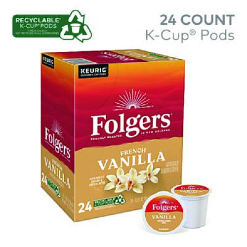 Folgers French Vanilla Coffee K-Cups, 24/Box (6661)