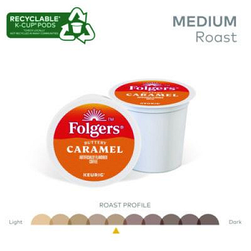 Folgers Buttery Caramel Coffee K-Cups, 24/Box (6680)