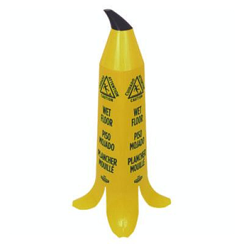 Impact Banana Wet Floor Cones, 14.25 x 14.25 x 36.75, Yellow/Brown/Black (B1101)