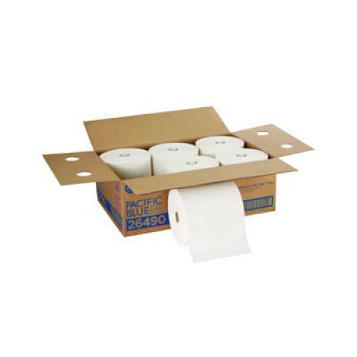 Georgia Pacific Professional Pacific Blue Ultra Paper Towels, 1-Ply, 7.87" x 1,150 ft, White, 6 Rolls/Carton (26490)