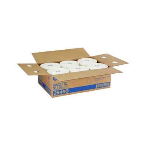 Georgia Pacific Professional Pacific Blue Ultra Paper Towels, 1-Ply, 7.87" x 1,150 ft, White, 6 Rolls/Carton (26490)