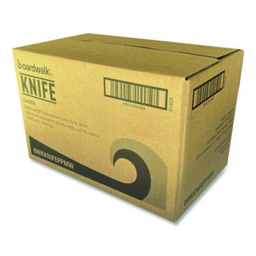 Boardwalk Mediumweight Polypropylene Cutlery, Knife, 5.86", Plastic, White, 1,000/Carton (KNIFEPPMW)