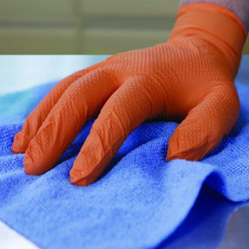 Xtreme by AMMEX DT Nitrile Disposable Gloves, Powder-Free, Medium, 6 mil Thick, 9.5" Long, Orange, 100/Box, 10 Boxes/Carton (XODN44100)