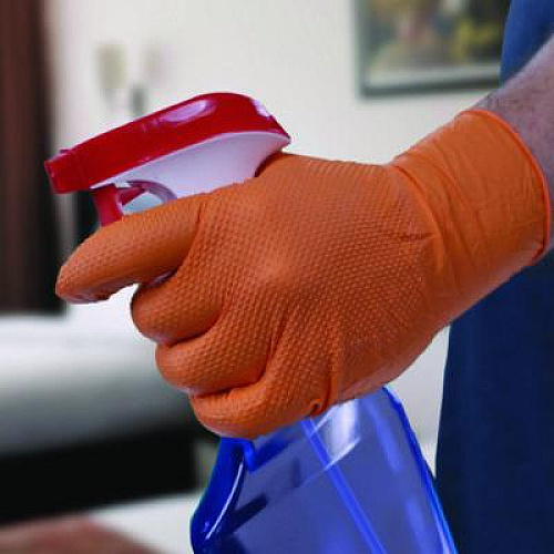 Xtreme by AMMEX DT Nitrile Disposable Gloves, Powder-Free, X-Large, 6 mil Thick, 9.5" Long, Orange, 100/Box, 10 Boxes/Carton (XODN48100)