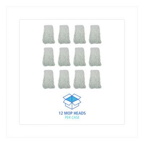 Boardwalk Cut-End Wet Mop Heads, Rayon, White, 12/Carton (RM03032S)