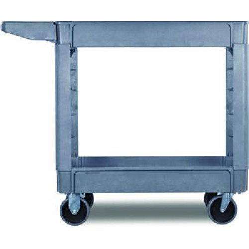 Boardwalk Two-Shelf Utility Cart, Plastic, 2 Shelves, 500 lb Capacity, 17.25" x 40" x 33.5", Gray (4024UCGRA)