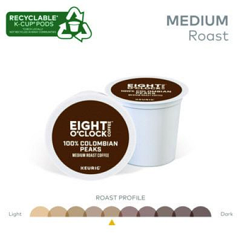 Eight O'Clock Colombian Peaks Coffee K-Cups (6407)