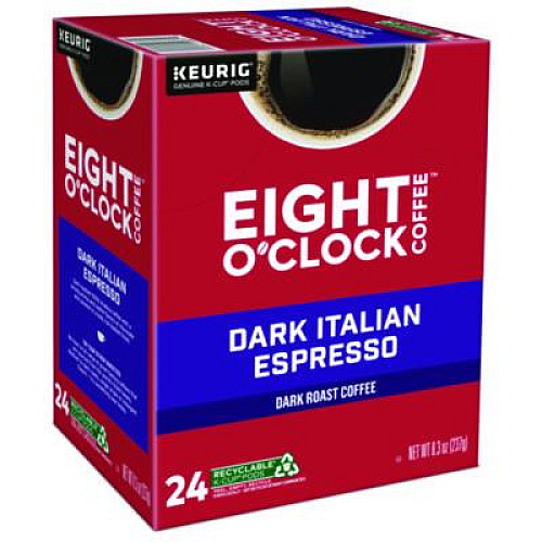 Eight O'Clock Dark Italian Espresso Coffee K-Cups, 24/Box (6408)