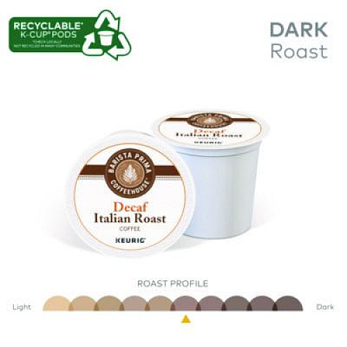 Barista Prima Coffeehouse Decaf Italian Roast Coffee K-Cups, 24/Box (8506)