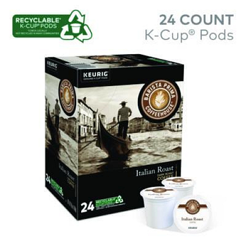 Barista Prima Coffeehouse Italian Roast K-Cups Coffee Pack, 24/Box, 4 Box/Carton (8500CT)