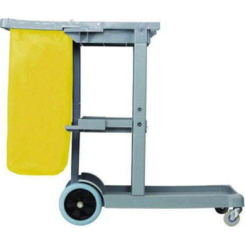 Boardwalk Janitor's Cart, Plastic, 4 Shelves, 1 Bin, 19" x 45" x 39", Gray (JCARTGRA)