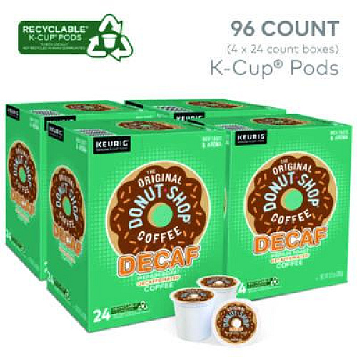 The Original Donut Shop Decaf Coffee K-Cup Pods, 96/Carton (7401)