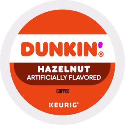 Dunkin' K-Cup Pods, Hazelnut, 22/Box (1270)