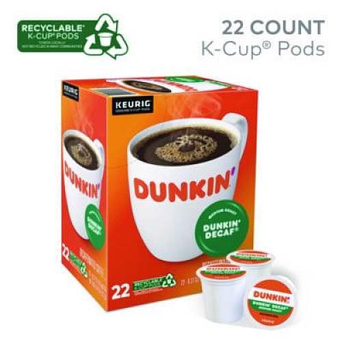 K-Cup Pods, Dunkin' Decaf, 22/Box (1269)